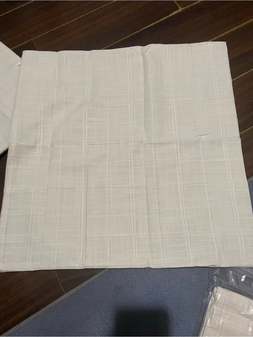 Ramie checkered throw pillowcase - off-white - Square 21”- 2 pieces Pack